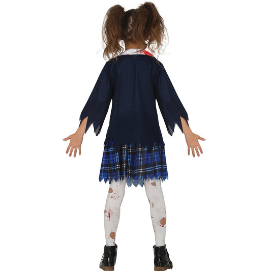 Costume da zombie da scolaretta blu per bambina