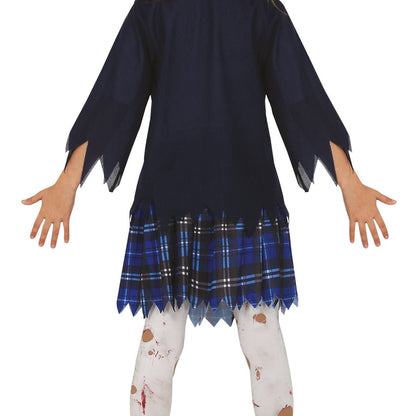 Costume da zombie da scolaretta blu per bambina