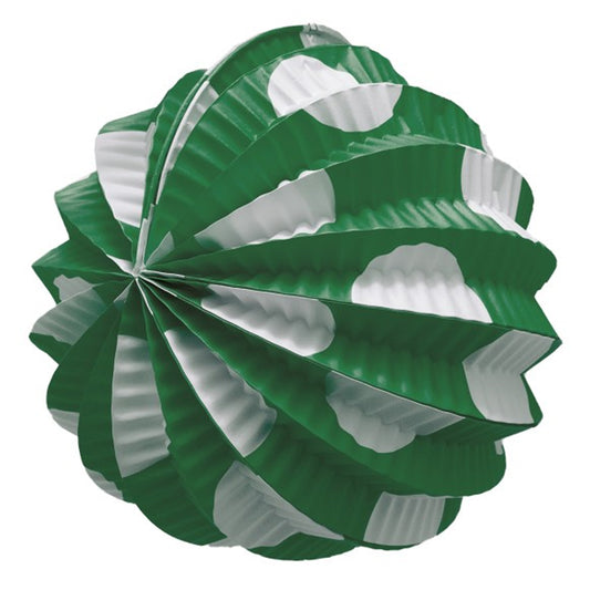 Pack di 12 Lanterne Verdi con Pois Bianchi