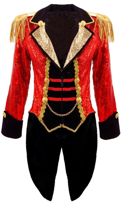 Frac Con Lustrini Dorati Unisex - Costume Da Travestimento Per Danza E Spettacoli, Risvolti Neri Con Bottone, Taglie Da XS A L, Circonferenza Petto Fino A 112 Cm - 6