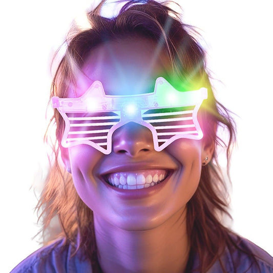 Occhiali a Stelle con Luci a Led (Colori assortiti)