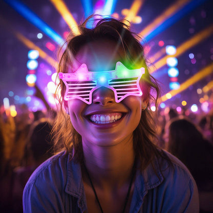 Occhiali a Stelle con Luci a Led (Colori assortiti)