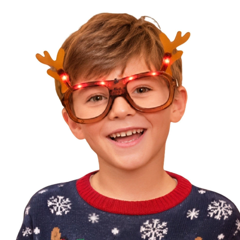 Occhiali di Natale Renna Luminosi