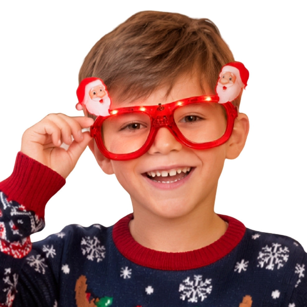Occhiali di Babbo Natale luminosi