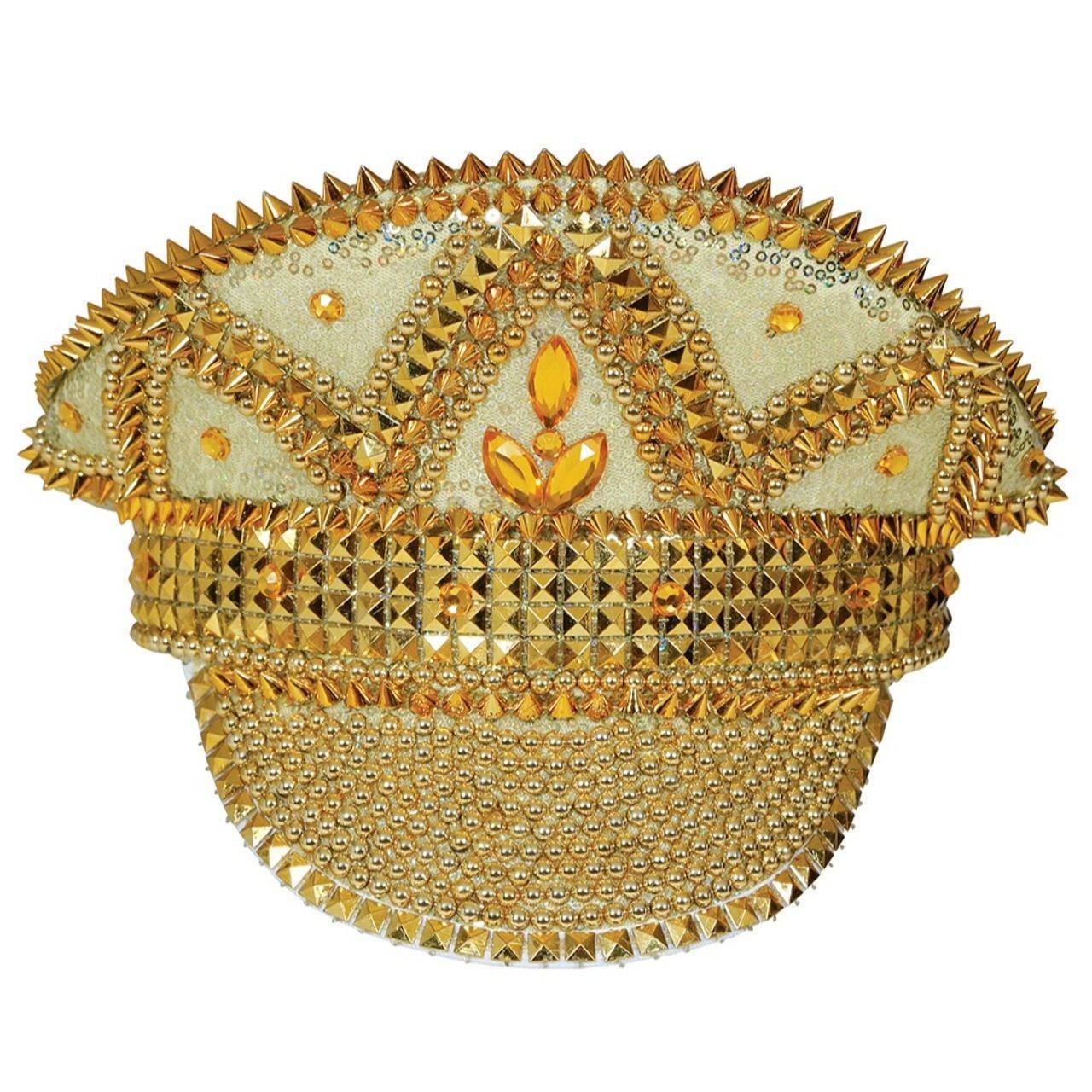 Cappello da Poliziotto Dorato con Strass