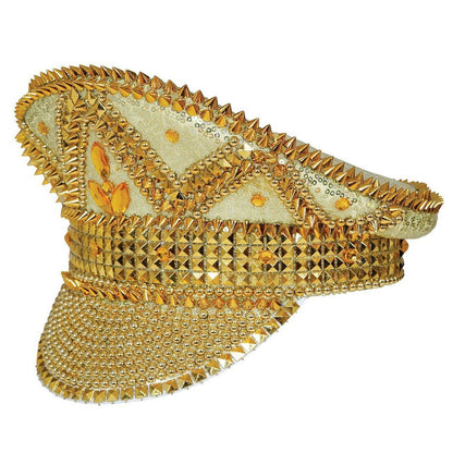 Cappello da Poliziotto Dorato con Strass