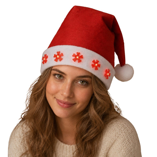 Cappello di Babbo Natale Fiocchi Luminosi 