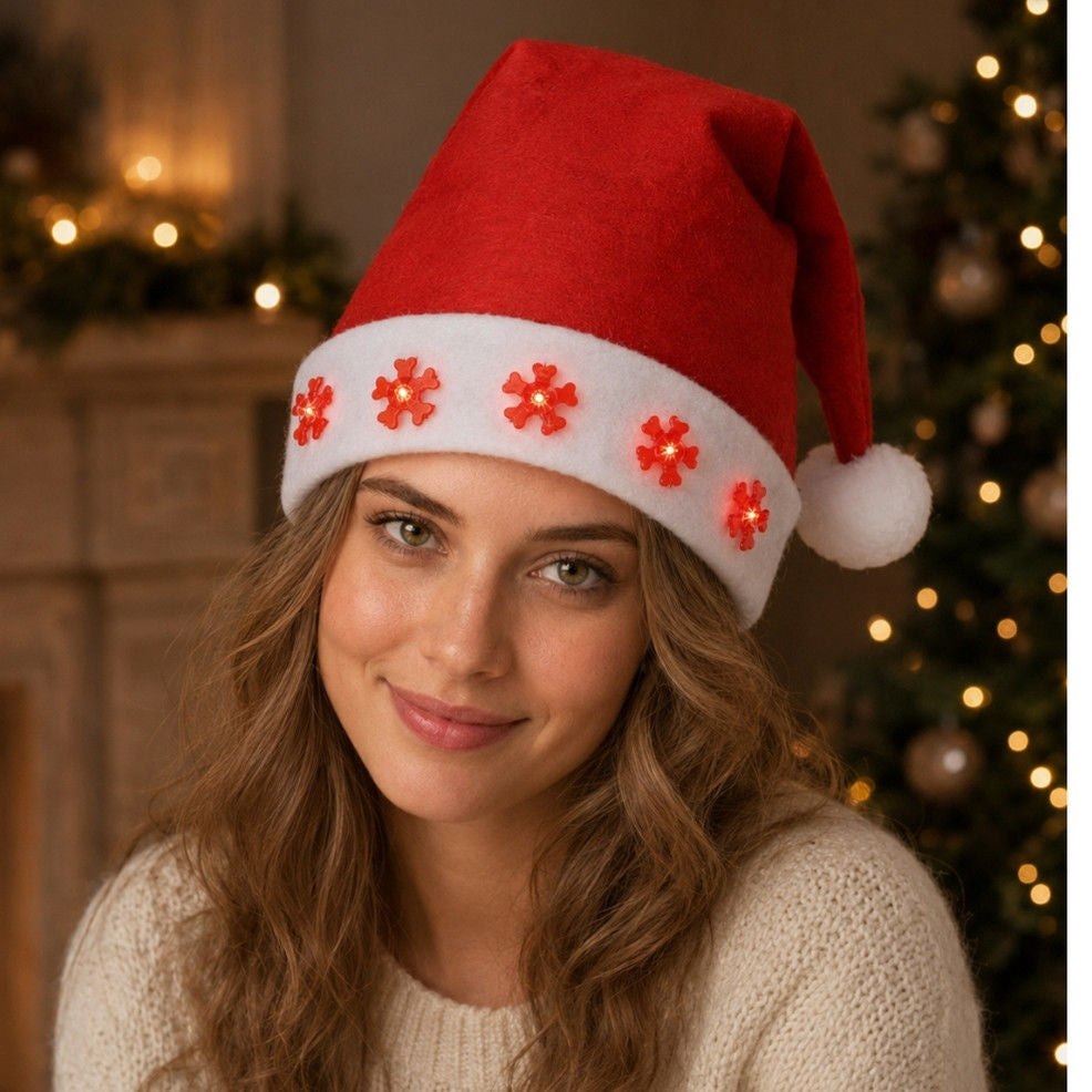 Cappello di Babbo Natale Fiocchi Luminosi
