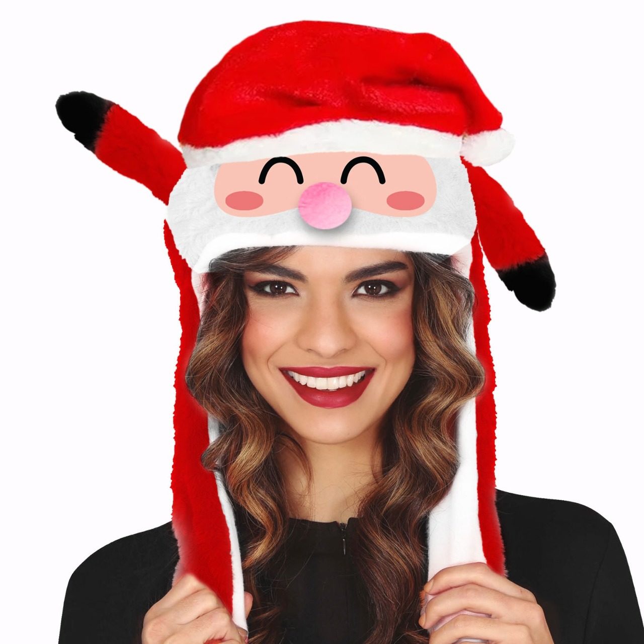 Cappello da Babbo Natale con Orecchie Mobili