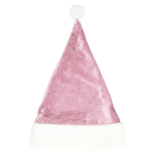 Cappello da Babbo Natale Rosa in velluto per bambini