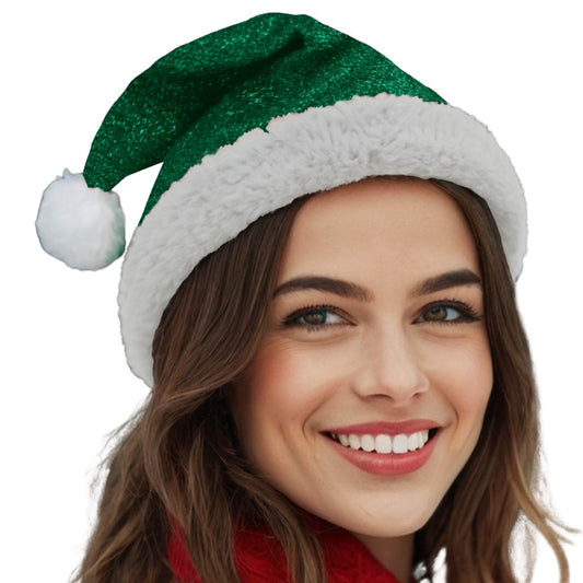 Cappello da Babbo Natale Verde Brillante