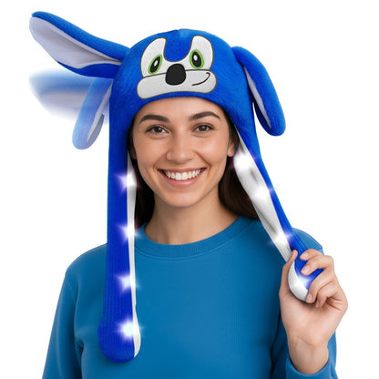 Cappello Cane Bluey con orecchie mobili e luce