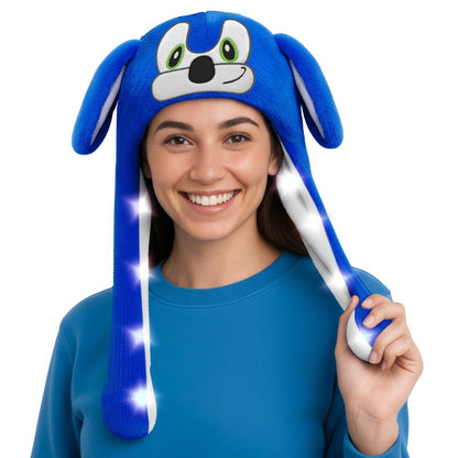 Cappello Cane Bluey con orecchie mobili e luce