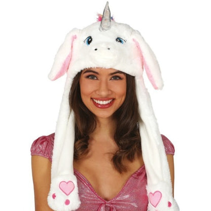 Cappello da Unicorno Bianco con orecchie mobili