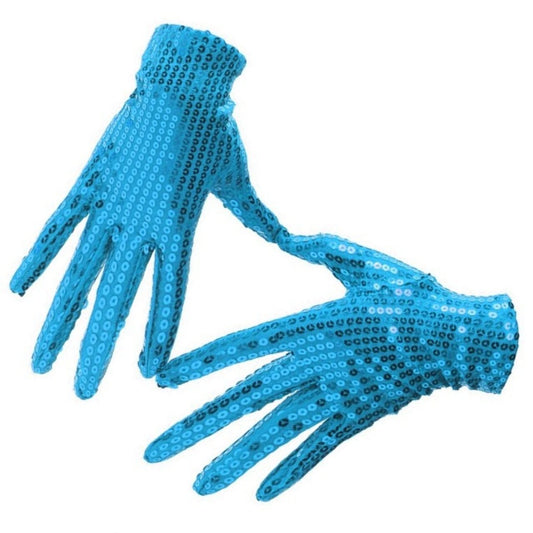 Guanti Azzurri con paillettes