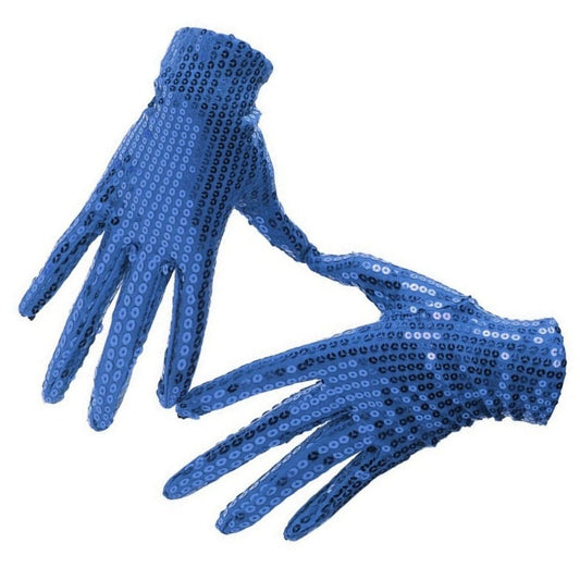 Guanti Blu con paillettes
