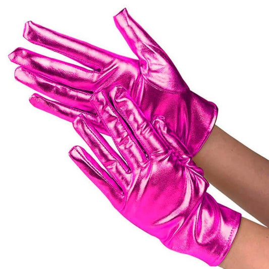 Guanti fucsia metallizzato