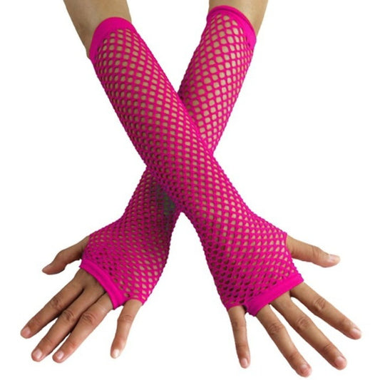 Guanti lunghi Fucsia a rete 
