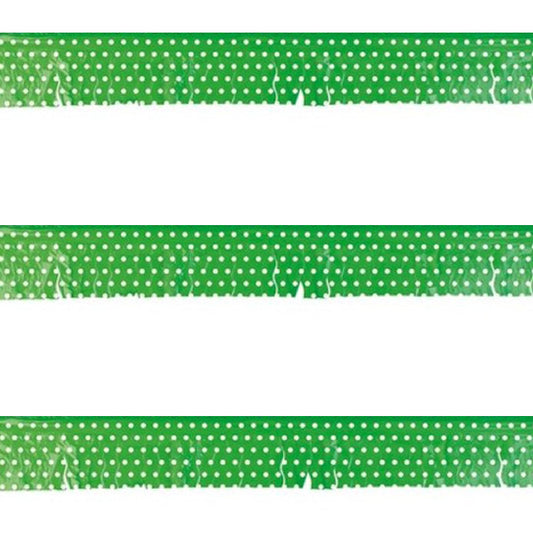 Ghirlanda con frange verdi e pois bianchi