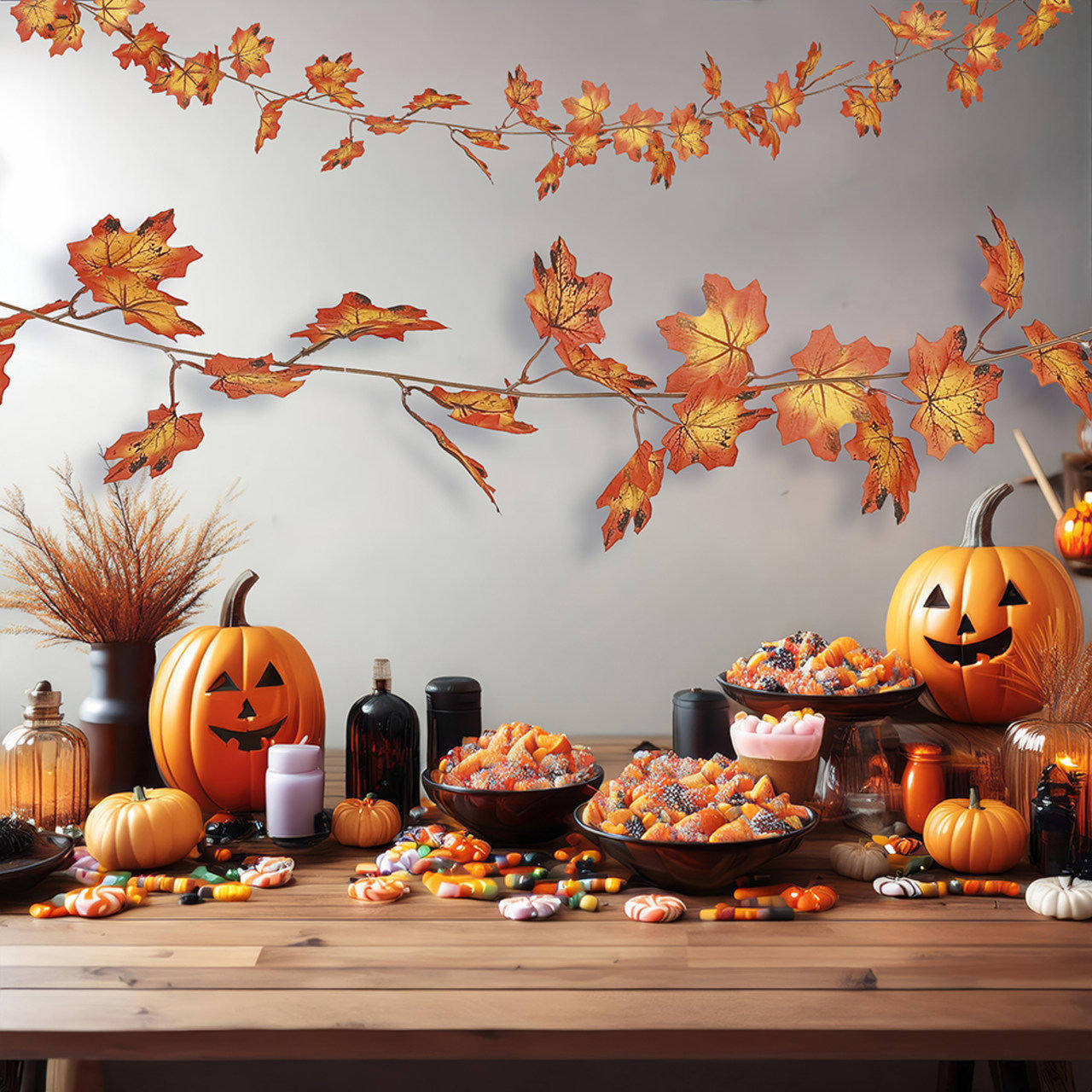 Ghirlanda di Foglie Arancioni Autunno