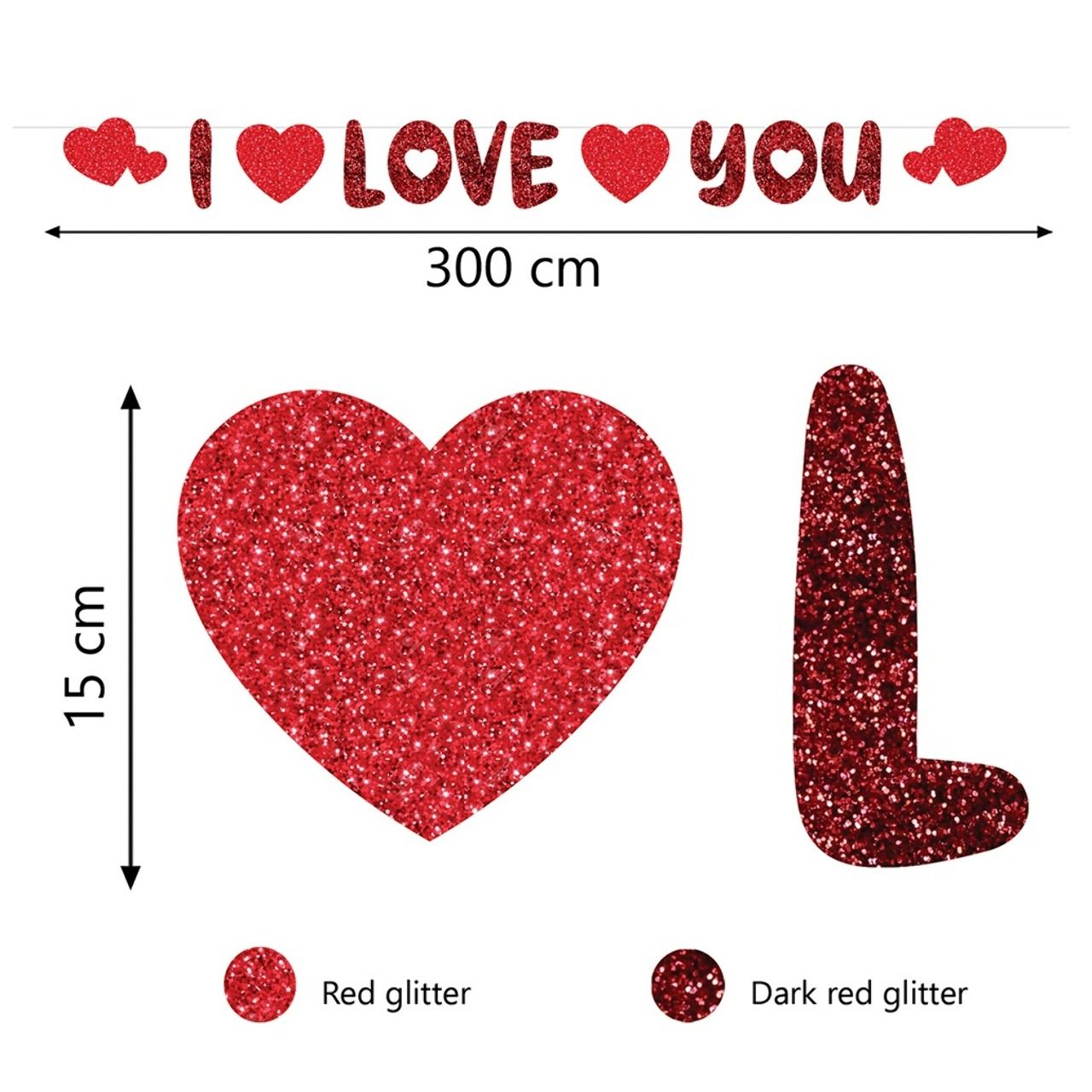 Festone di San Valentino "I Love You"