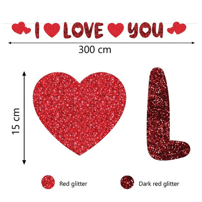 Festone di San Valentino "I Love You"
