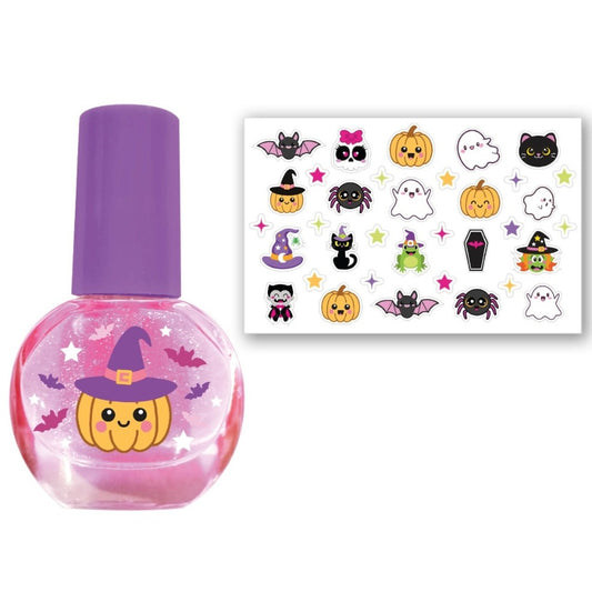Kit di smalti per unghie e adesivi Halloween per bambini