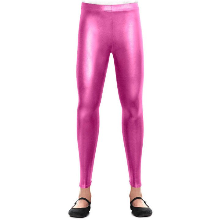 Leggings rosa metallizzato per bambina