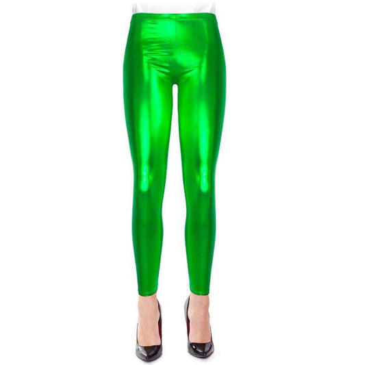 Leggings verde metallizzati