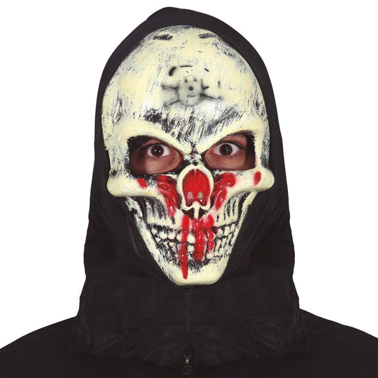 Maschera da Scheletro Insanguinato con Cappuccio