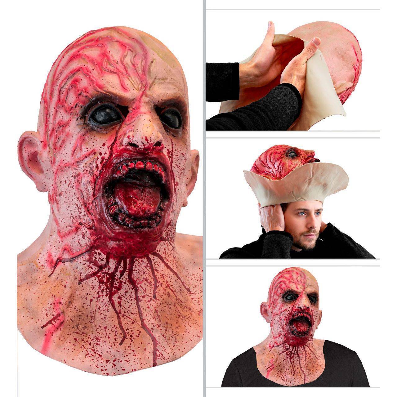 Maschera in lattice da Zombie Sanguinante con Collo
