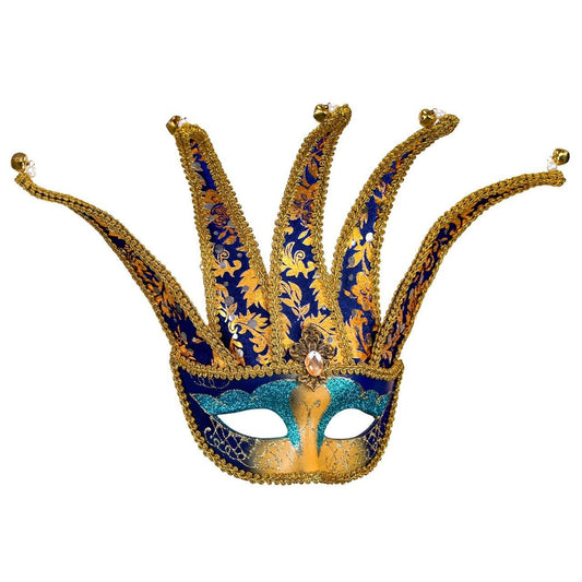 Maschera Veneziana Arlecchino Blu