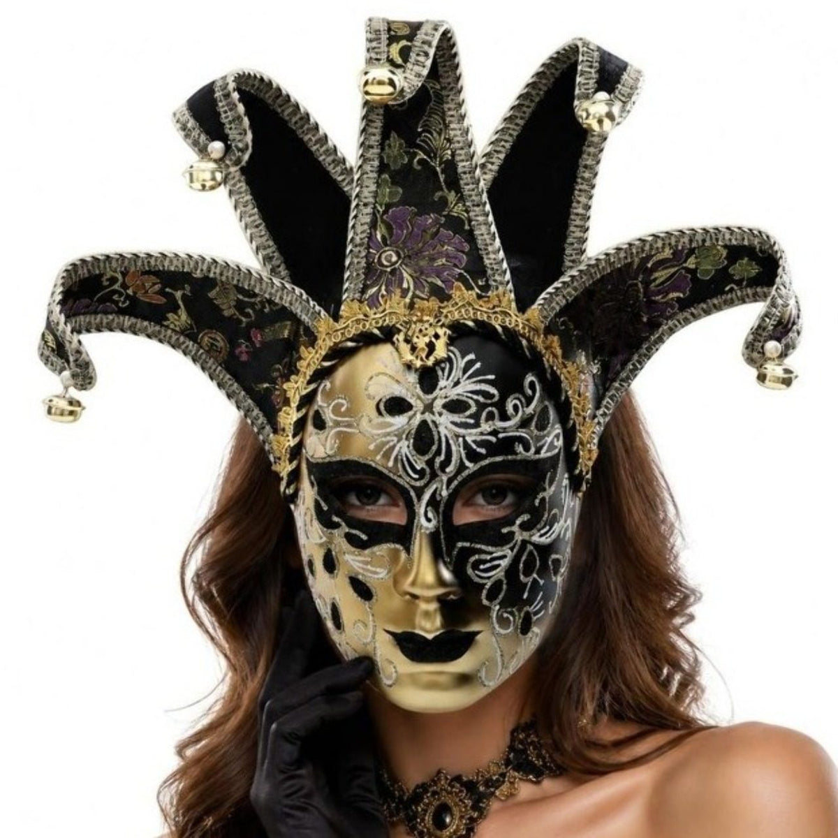 Maschera Veneziana Nera Deluxe