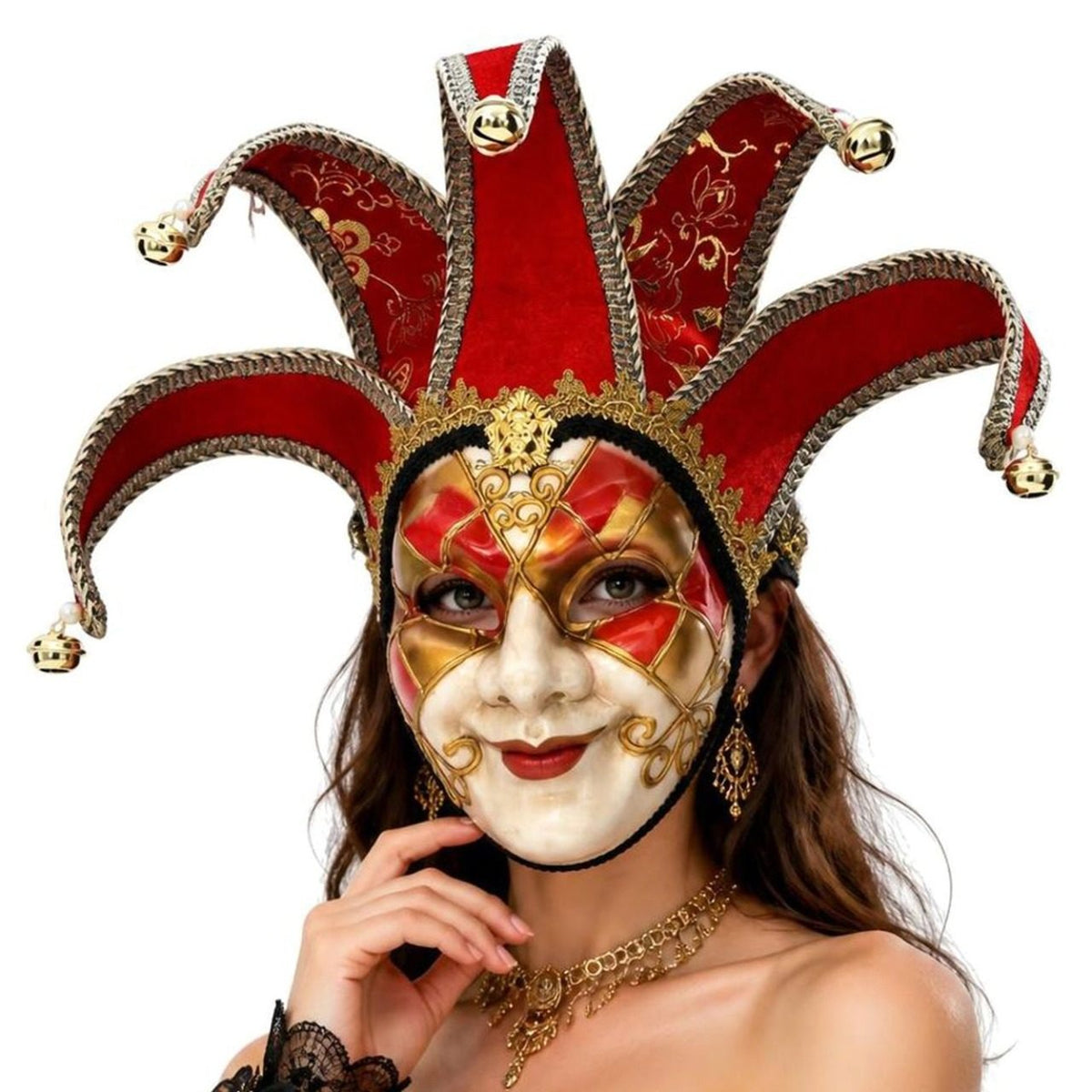 Maschera Veneziana Rossa Deluxe
