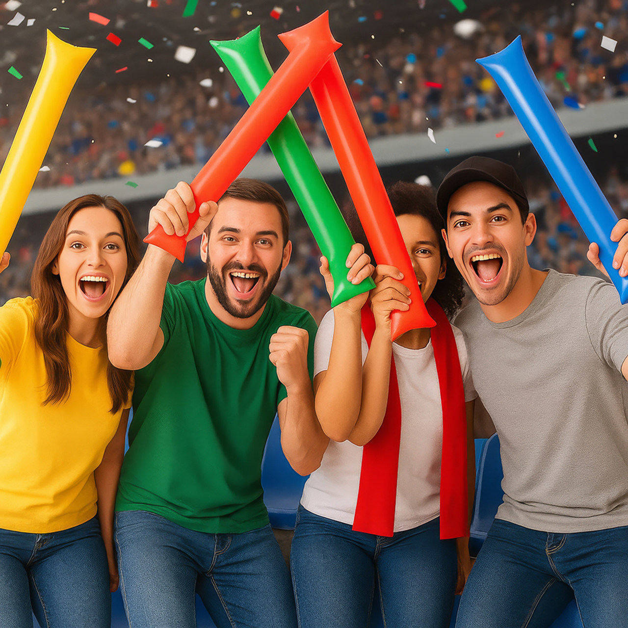 Pack di 2 Bastoni Gonfiabili (Colori assortiti)