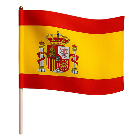 Pack di 24 Bandiere della Spagna con Asta