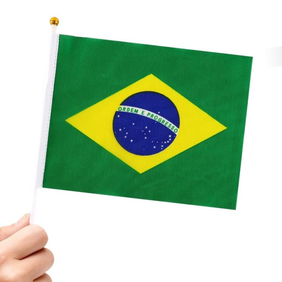 Confezione da 24 Banderine del Brasile 20x30cm