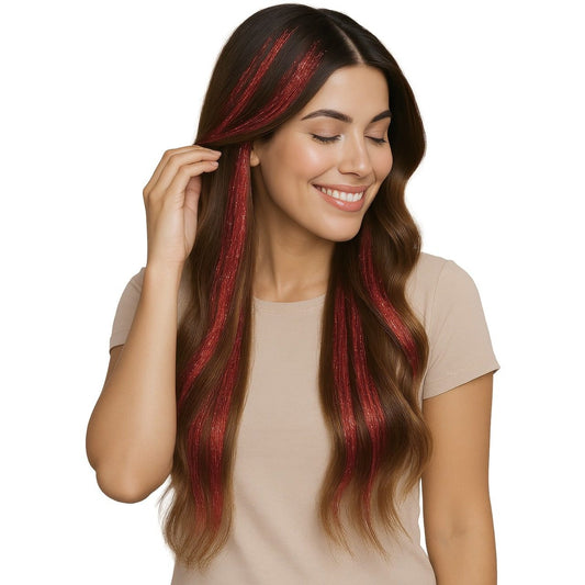 Pack di 3 Ciocche Rosse Brillanti
