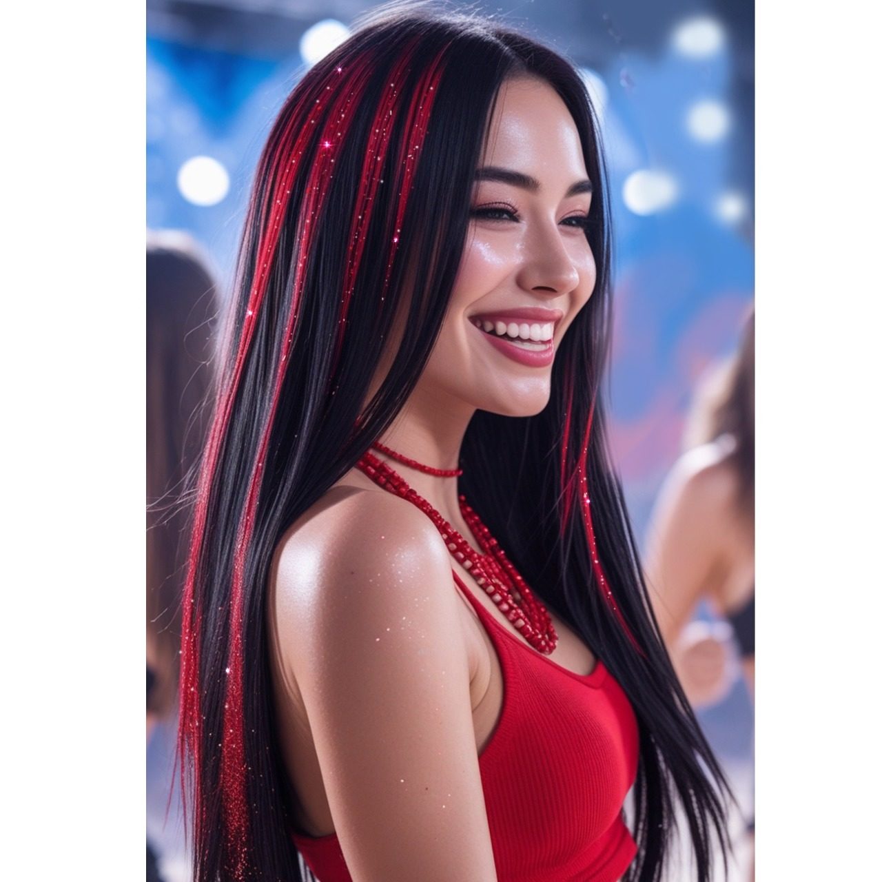 Pack di 3 Ciocche Rosse Brillanti