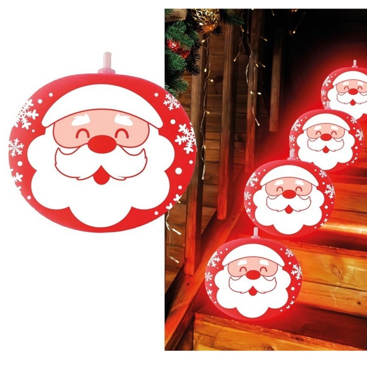 Confezione da 5 palloncini in lattice Babbo Natale