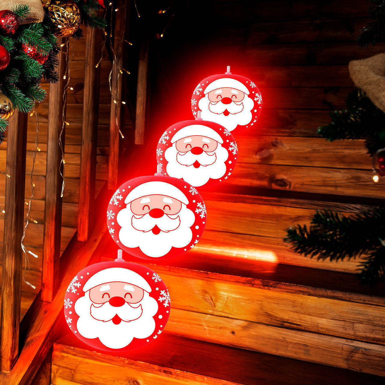 Confezione da 5 palloncini in lattice Babbo Natale