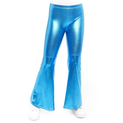 Pantalone a zampa blu metallizzato per bambini