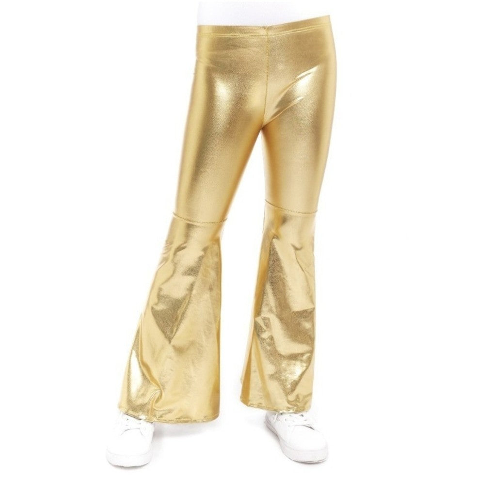 Pantaloni a zampa d’elefante dorati metallizzati per bambini