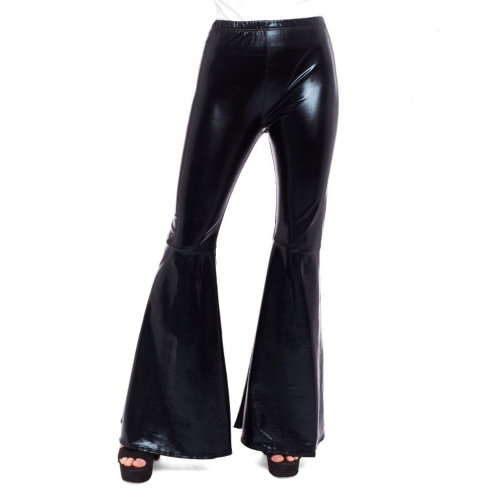 Pantalone a zampa nero metallizzato