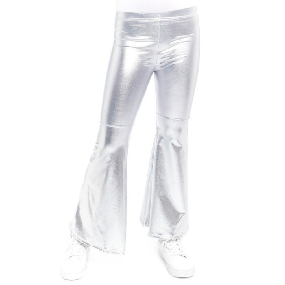 Pantalone a zampa argento metallizzato per bambini