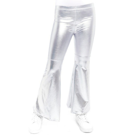 Pantalone a zampa argento metallizzato per bambini