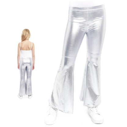 Pantalone a zampa argento metallizzato per bambini