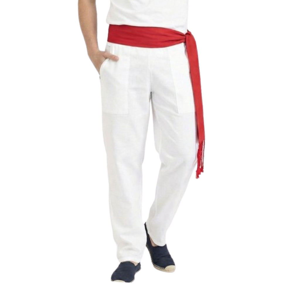 Pantalone Bianco San Fermín con Tasche 