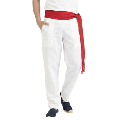 Pantalone Bianco San Fermín con Tasche 