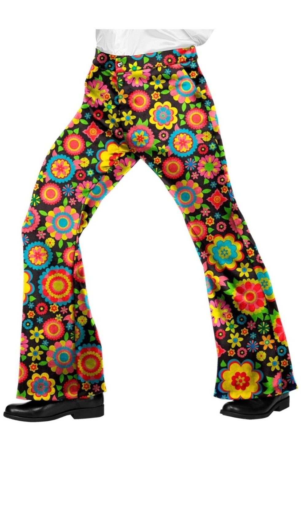 Pantalone anni '70 flowers da uomo